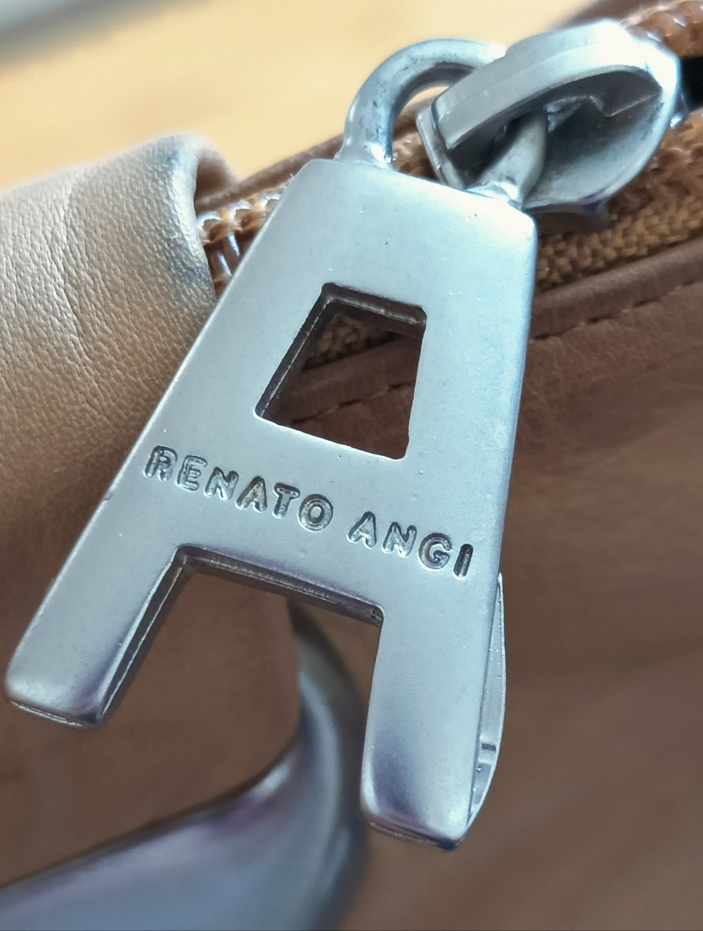 Renato Angi Made In Italy Leather Shoulder Bag Asymmetrical Unique Cream - Picture 13 of 16